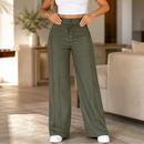 (Compre 1 e Leve 2) Calça Pantalona Gabi em Malha de Seda Gelo e Poliéster