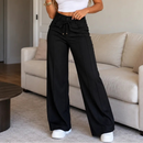 (Compre 1 e Leve 2) Calça Pantalona Gabi em Malha de Seda Gelo e Poliéster