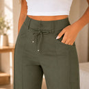 (Compre 2 e Leve 3) Calça Pantalona Gabi em Malha de Seda Gelo e Poliéster