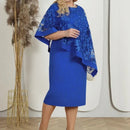 Vestido Éden™ com Sobreposição Estilo Poncho Rendada / O Encontro Perfeito entre Charme e Feminilidade!"