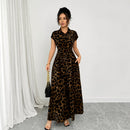 Vestido Celina™ com Estampa de Leopardo e Cintura Marcada