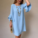 Vestido Lorien™ com Mangas Amplas em Babados e Caimento Fluido / Movimento Delicado Que Transforma a Produção.