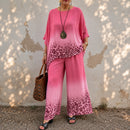 Conjunto Montesa™ com Estampa Animal em Degradê, Blusa Assimétrica e Modelagem Ampla