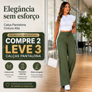 (Compre 2 e Leve 3) Calça Pantalona Gabi em Malha de Seda Gelo e Poliéster