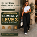 (Compre 2 e Leve 3) Calça Pantalona Gabi em Malha de Seda Gelo e Poliéster
