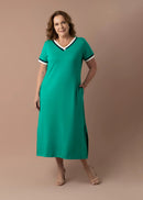 Vestido Poema — Verde com Detalhe em Contraste